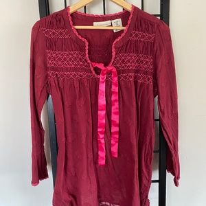 Womans Maroon and Pink Cotton Top by Rodman's 18 W